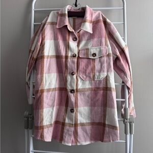 Plaid Pink and Brown Women's Flannel